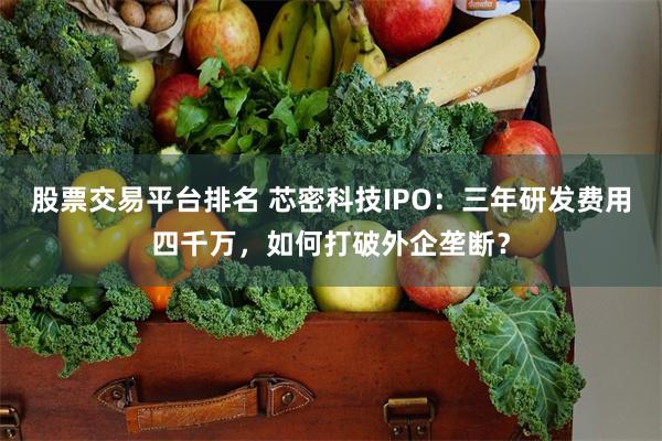 股票交易平台排名 芯密科技IPO：三年研发费用四千万，如何打破外企垄断？