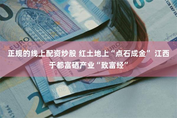 正规的线上配资炒股 红土地上“点石成金” 江西于都富硒产业“致富经”
