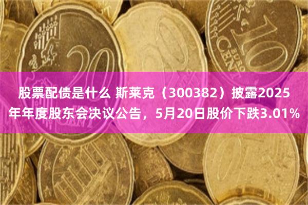 股票配债是什么 斯莱克（300382）披露2025年年度股东会决议公告，5月20日股价下跌3.01%