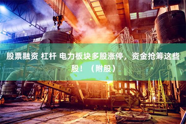 股票融资 杠杆 电力板块多股涨停,资金抢筹这些股!(附股)