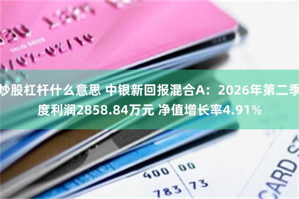 炒股杠杆什么意思 中银新回报混合A：2026年第二季度利润2858.84万元 净值增长率4.91%