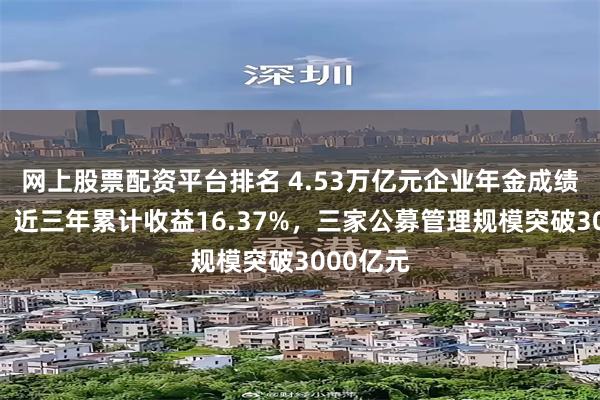 网上股票配资平台排名 4.53万亿元企业年金成绩单出炉：近三年累计收益16.37%，三家公募管理规模突破3000亿元