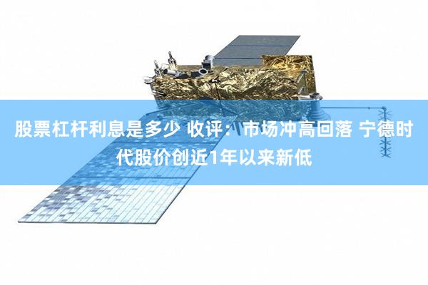 股票杠杆利息是多少 收评：市场冲高回落 宁德时代股价创近1年以来新低