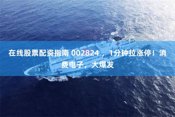 在线股票配资指南 002824 ，1分钟拉涨停！消费电子，大爆发