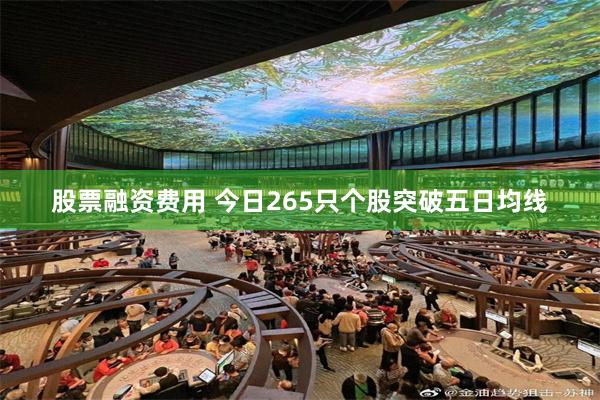 股票融资费用 今日265只个股突破五日均线
