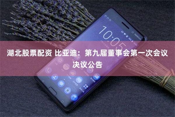 湖北股票配资 比亚迪:第九届董事会第一次会议决议公告